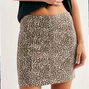 Free People tea Combo Cheetah Animal Print Mini Skirt